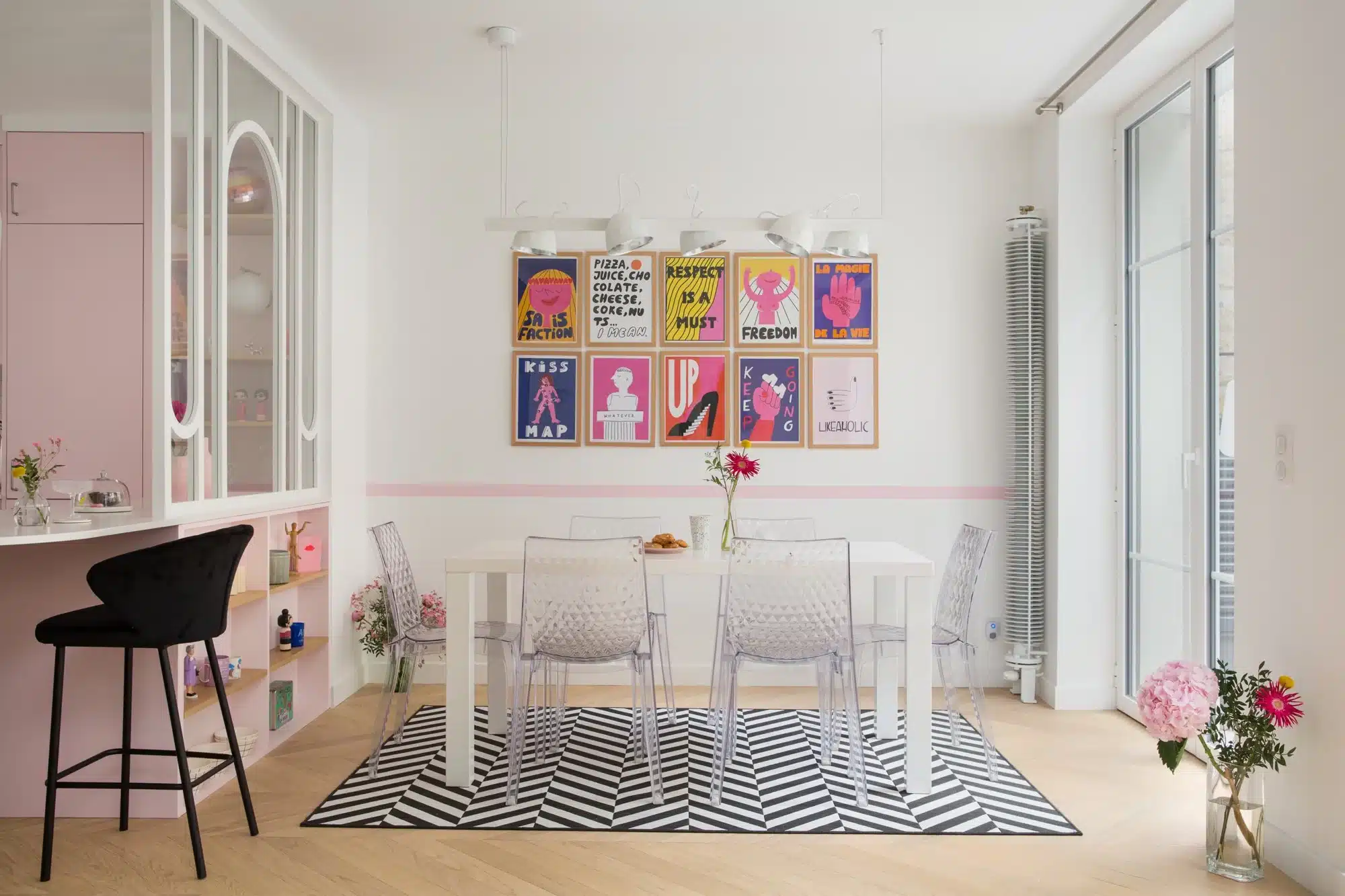 Cuisine ouverte sur verrière, réalisation Azurix à Paris 14